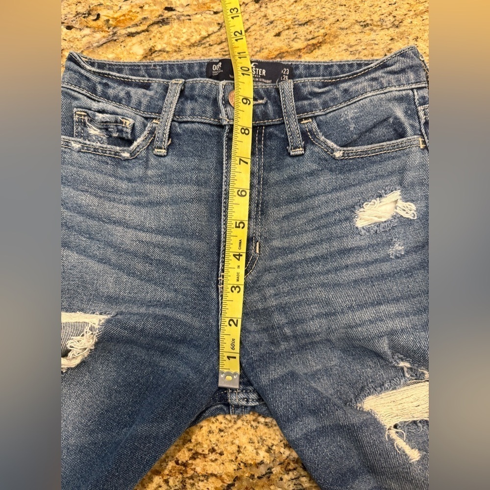 Hollister High Rise Crop Slim Straight Jeans Women’s Size 00 - Picture 6 of 7